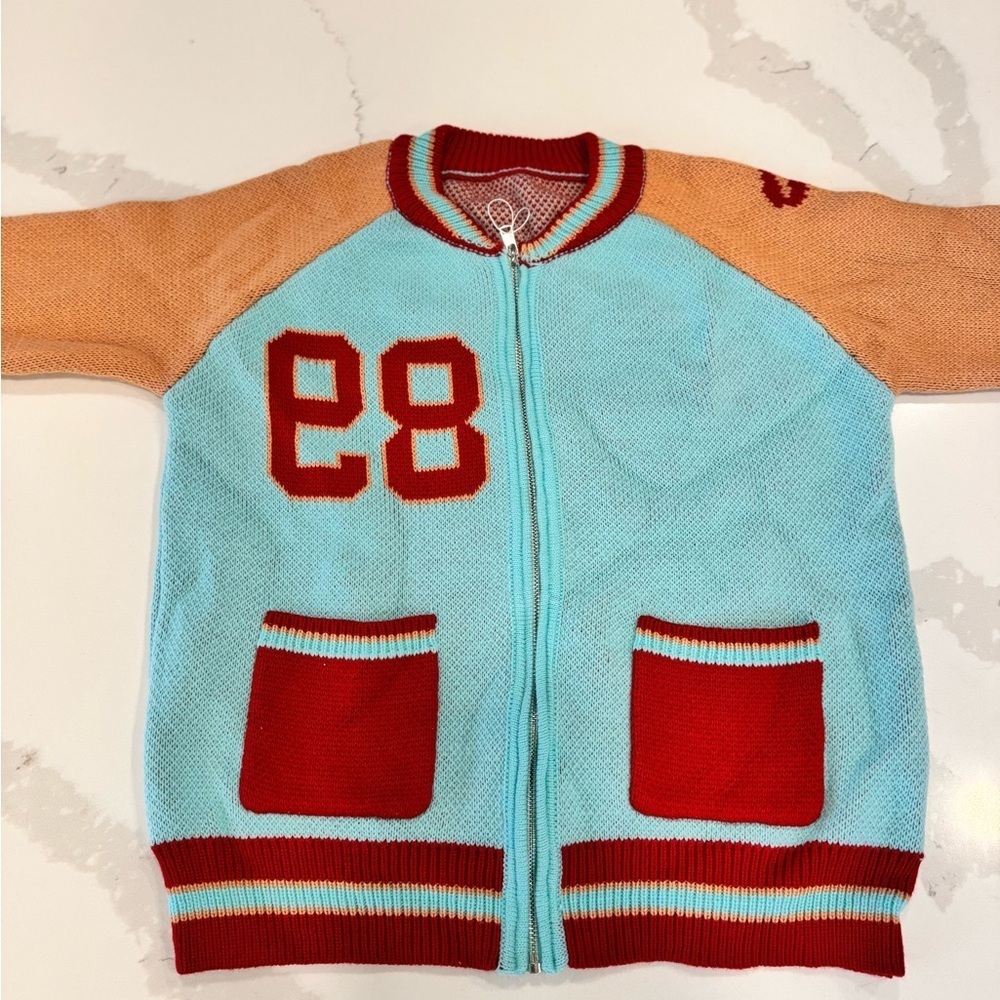 Striped Knit Sweater with Red and Blue - Picture 5 of 7